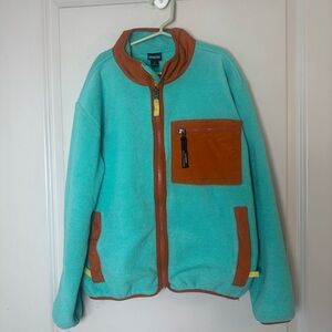 Patagonia Youth Synchilla Fleece Teal Full Zip Unisex Jacket, Size Large -12